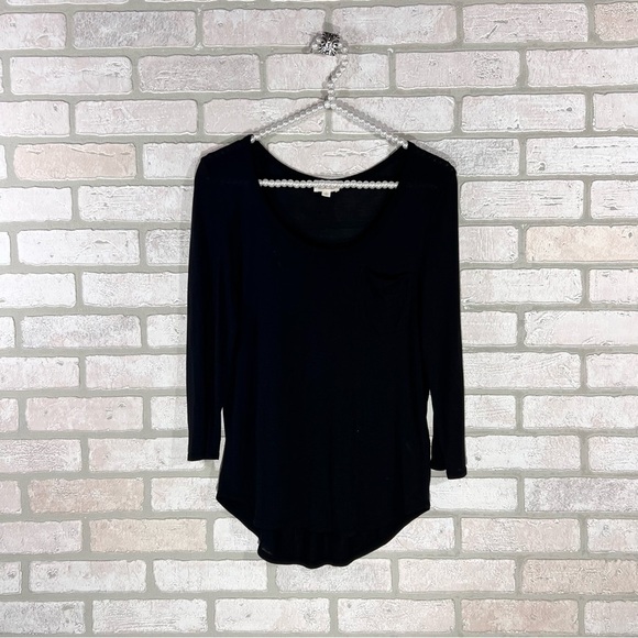 Ag Adriano Goldschmield Black Jaxon 3/4 sleeve Scoopneck Tee Size S - Picture 4 of 10